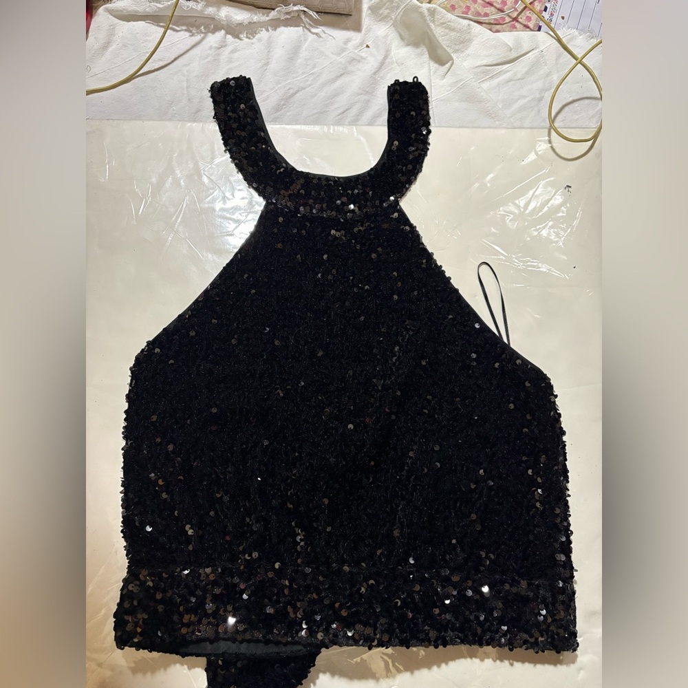 RW&CO. Black Sequin Top
